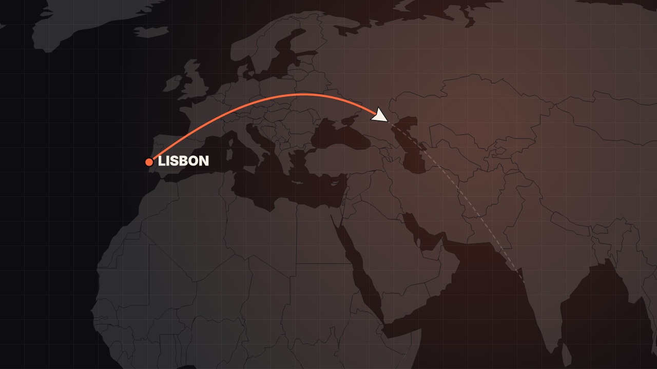 Flight route at 16:9